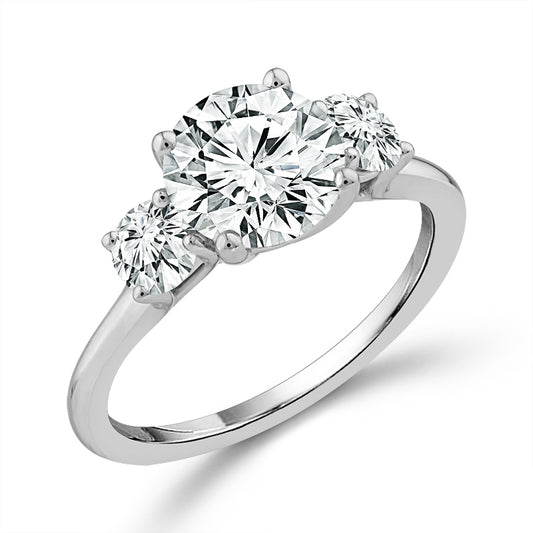 Diamond 3-Stone Ring 2.63 ct tw 14k White Gold