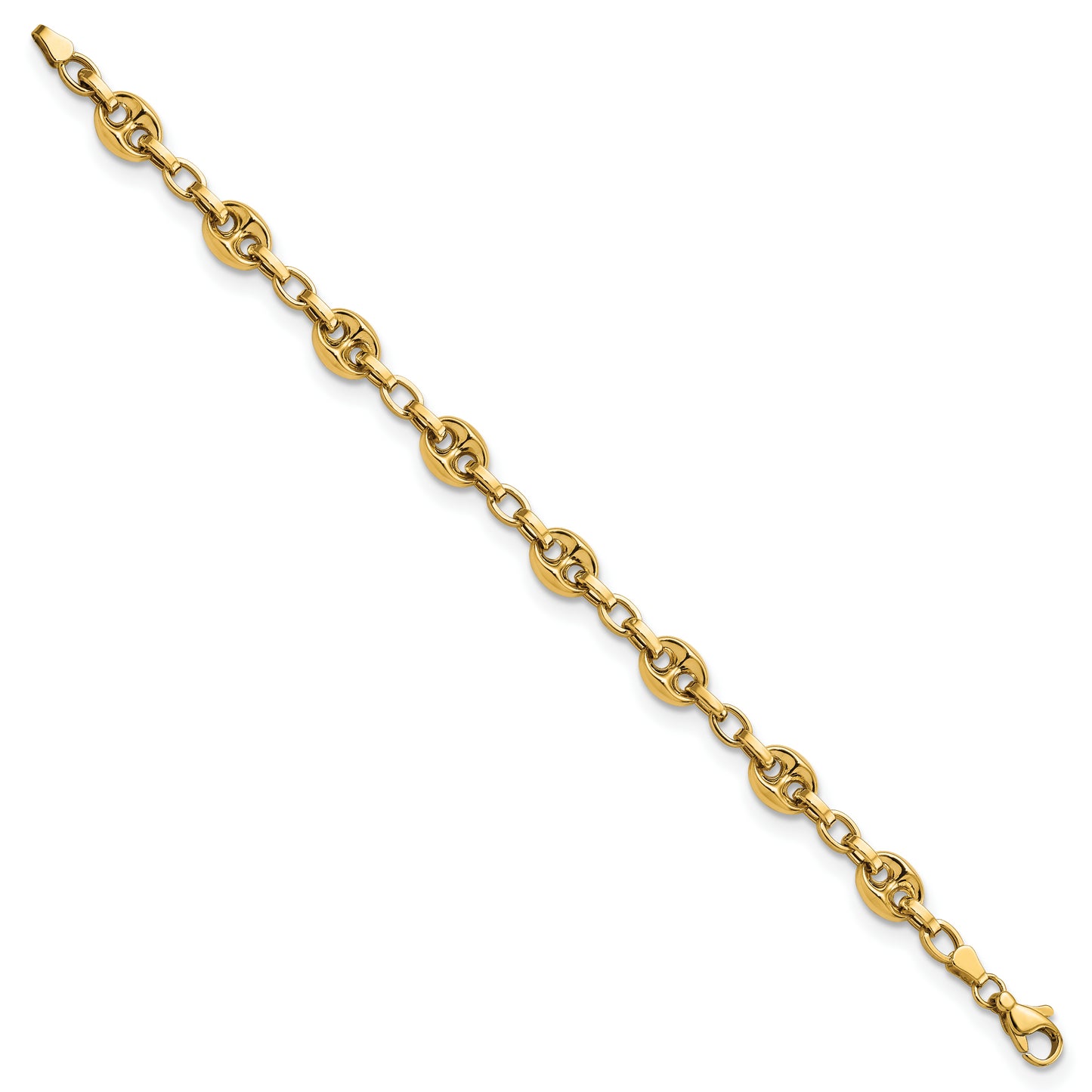 14K Polished Fancy Link 7.75in Bracelet