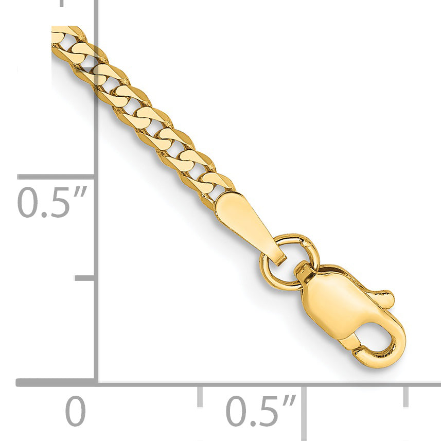 14k 2.2mm Flat Beveled Curb Chain