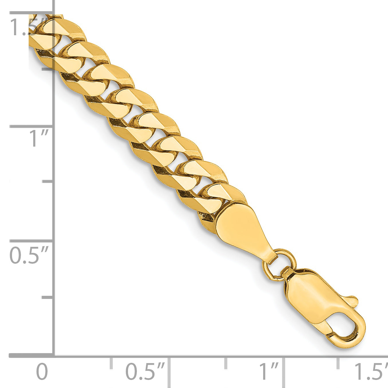 14k 5.75mm Flat Beveled Curb Chain