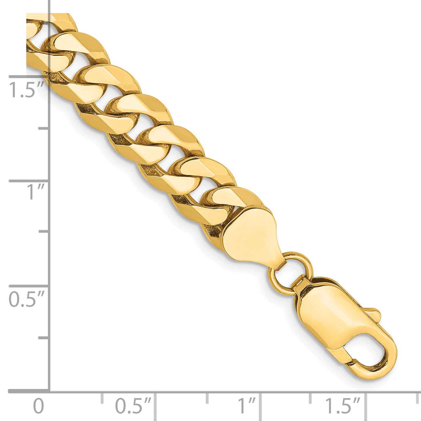 14k 8mm Flat Beveled Curb Chain