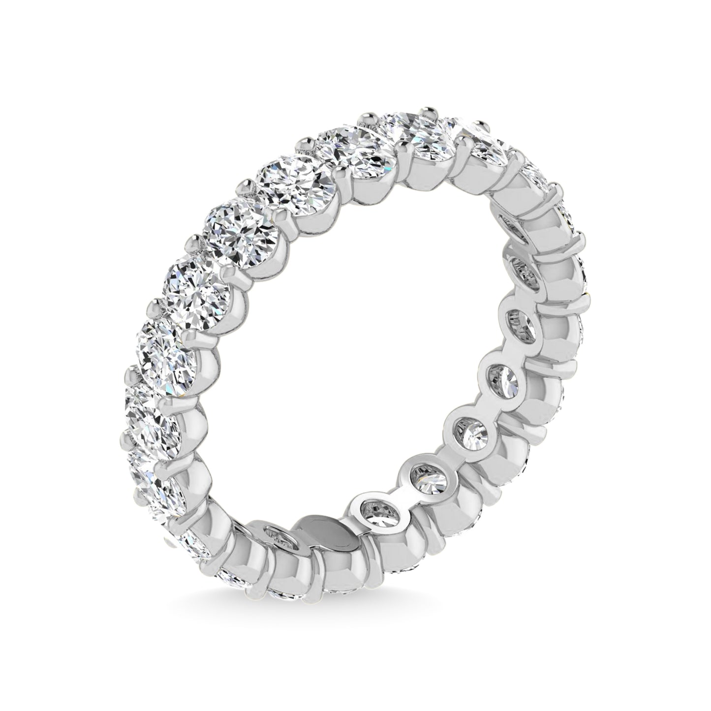 14K White Gold Diamond 3 1/6 Ct.Tw. Oval Shape Full Eternity Band