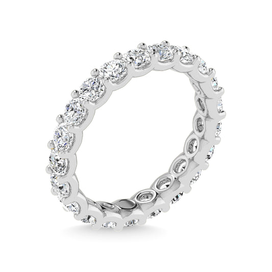 14K White Gold Diamond 1 Ct.Tw. Round Shape Full Eternity Band (Size 5.5)