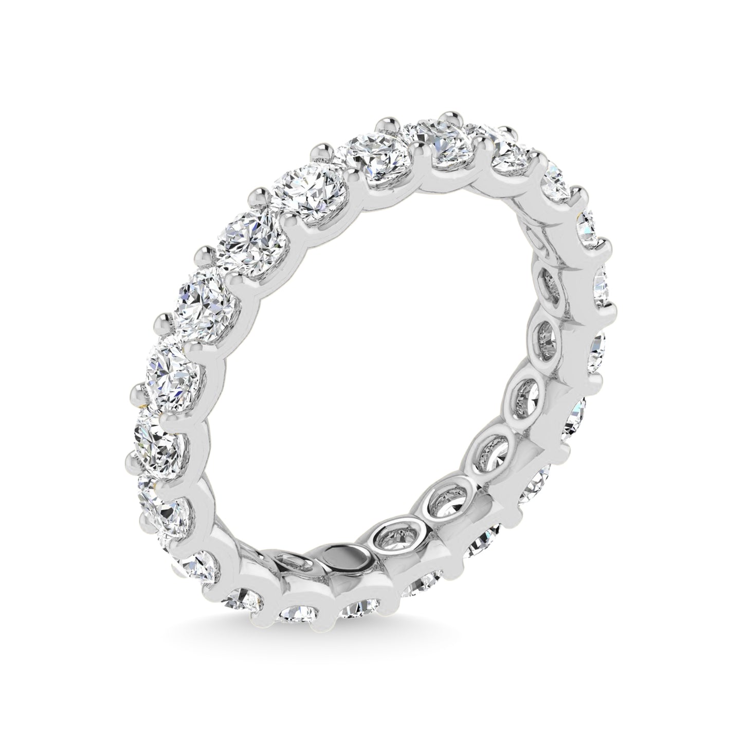 14K White Gold Diamond 1 Ct.Tw. Round Shape Full Eternity Band (Size 7)