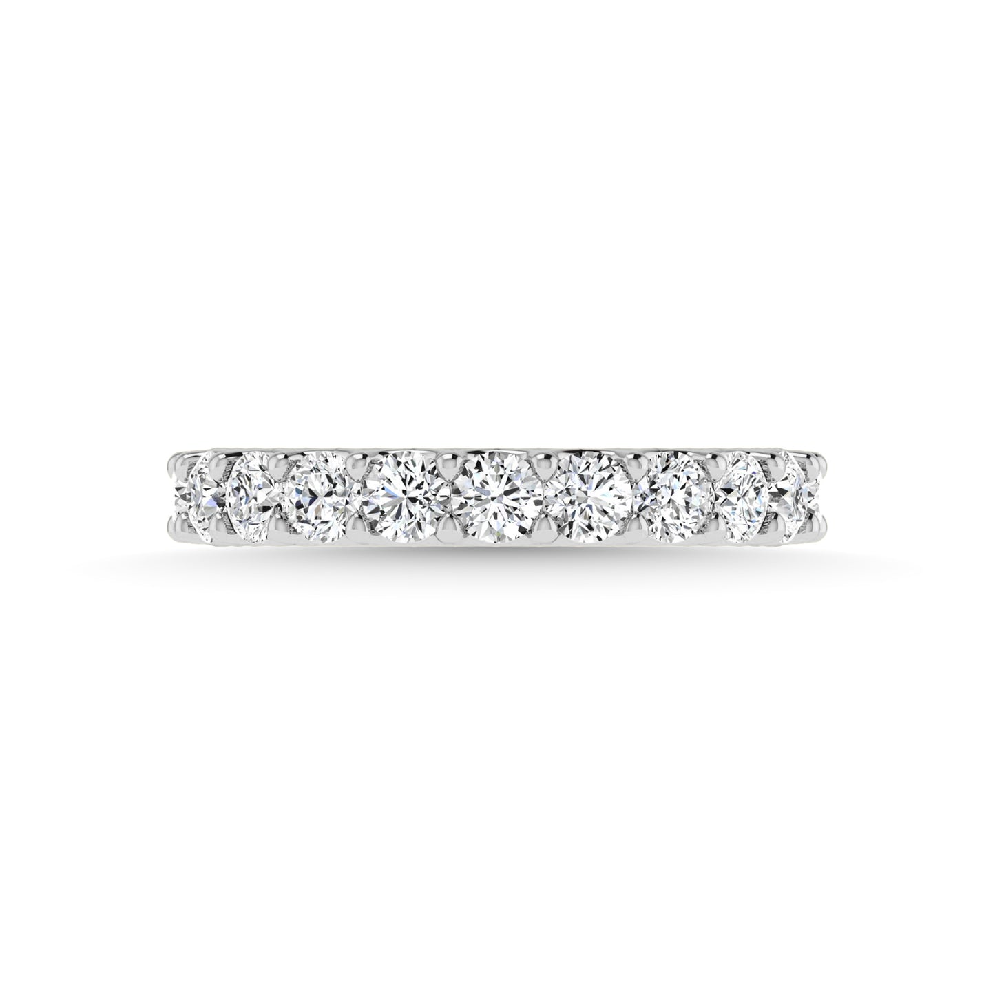 14K White Gold Diamond 1 Ct.Tw. Round Shape Full Eternity Band (Size 7)