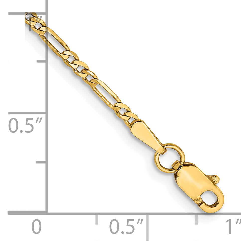 14k 1.8mm Flat Figaro Chain