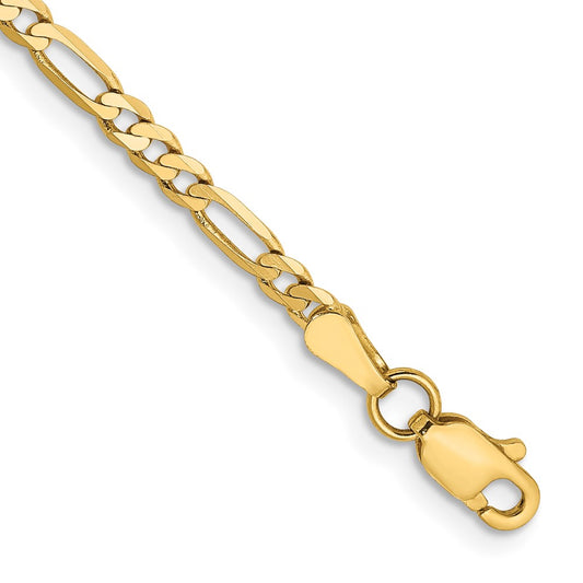 14k 2.75mm Flat Figaro Chain