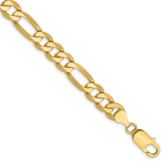 14k 7.5mm Flat Figaro Chain