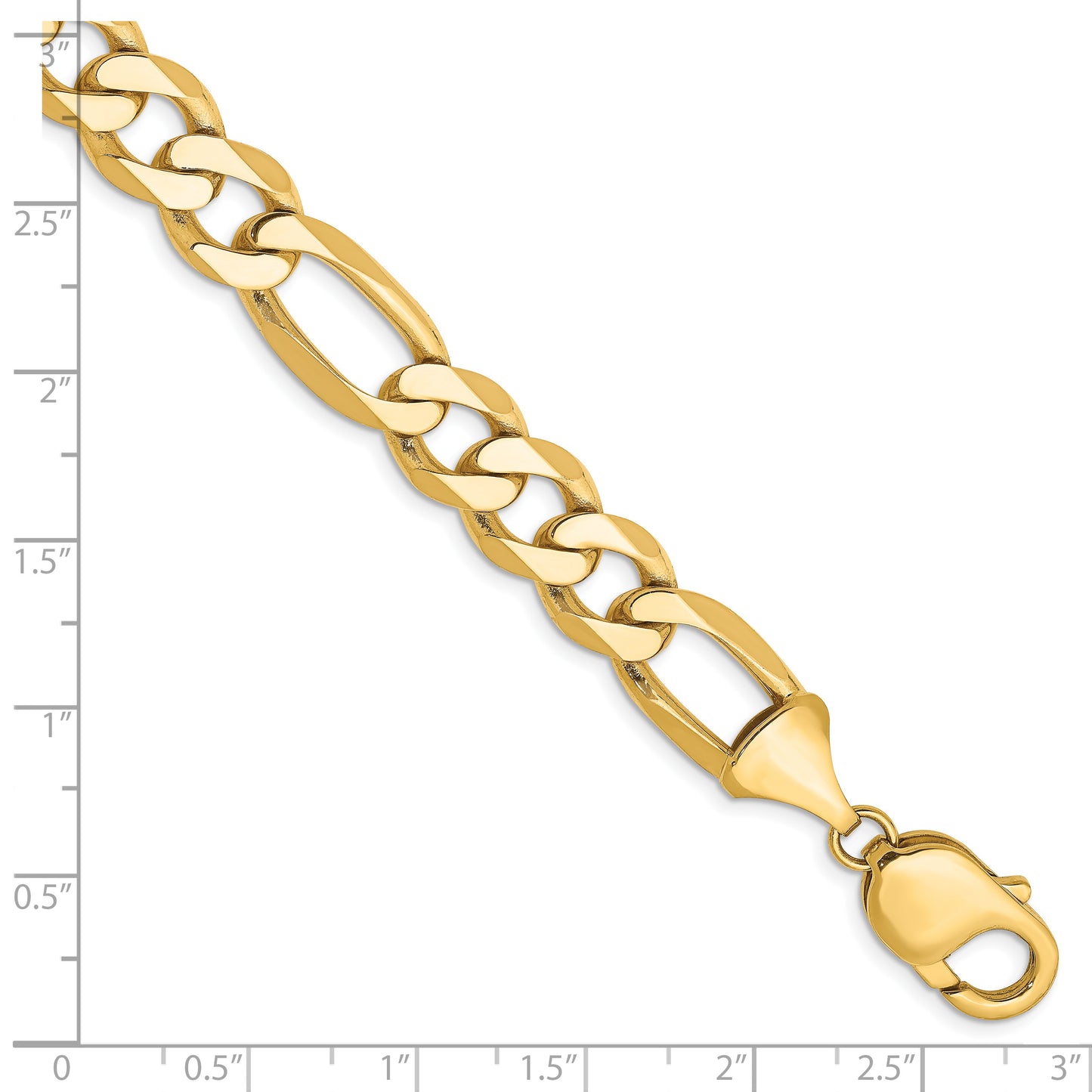 14k 10mm Flat Figaro Chain