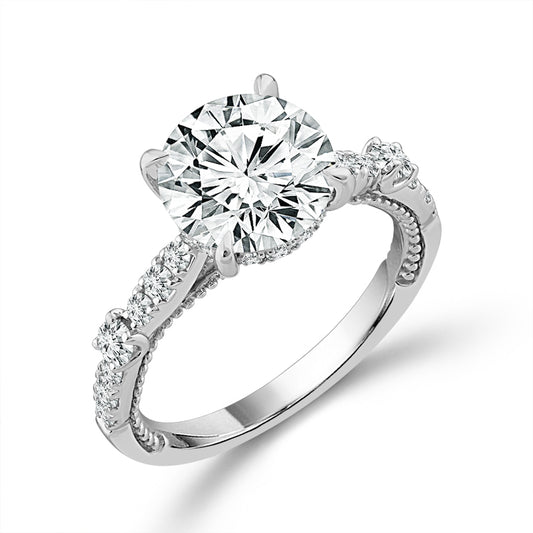 Diamond Engagement Ring 0.50 ct tw Center Round 14k White Gold