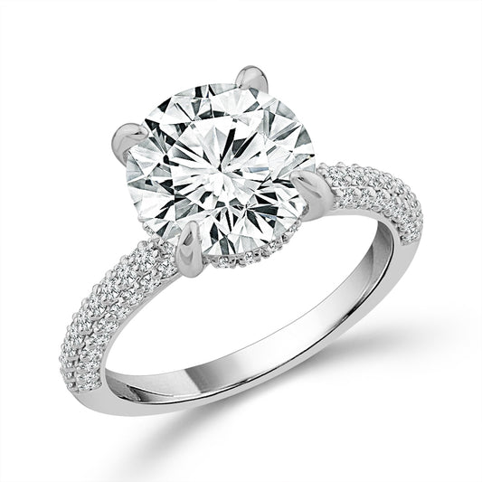 Diamond Engagement Ring 0.50 ct tw Center Round 14k White Gold