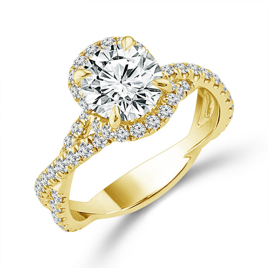 Diamond Engagement Ring 1 ct tw Center Round 14k Yellow Gold