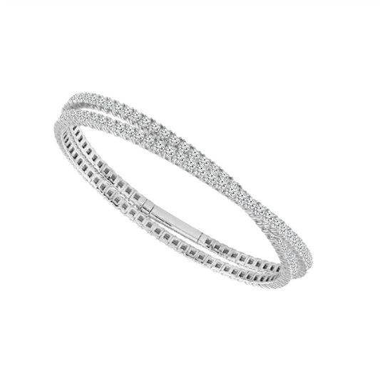 Diamond Bangle 6.5 ct tw 14k White Gold