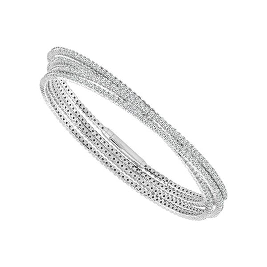 Diamond Bangle 6.25 ct tw 14k White Gold