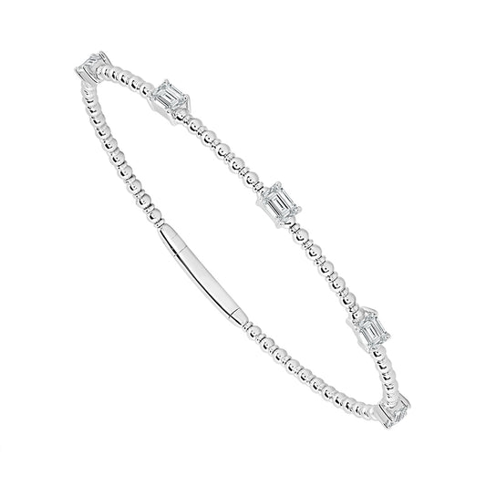 Diamond Bangle 1.50 ct tw 14k White Gold