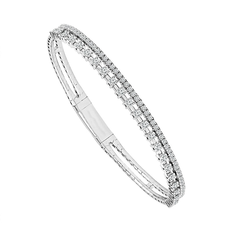 Diamond Bangle 1.17 ct tw 14k White Gold