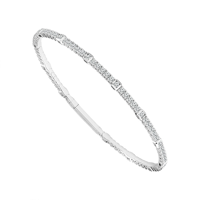 Diamond Bangle 2.10 ct tw 14k White Gold