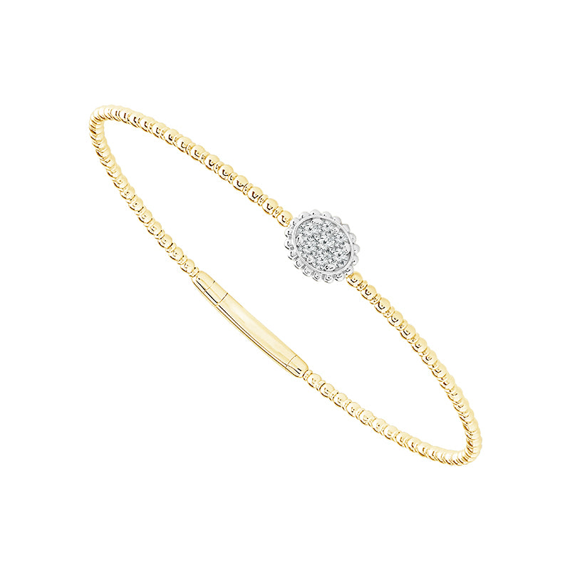 Diamond Bangle 0.25 ct tw 14k Yellow Gold+14k White Gold