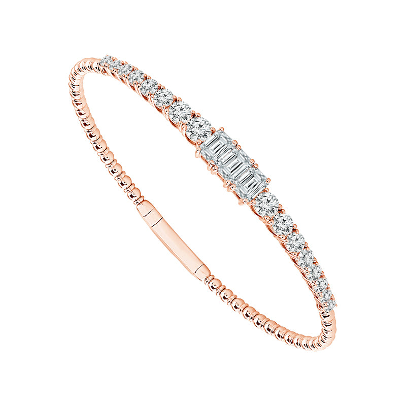 Diamond Bangle 3.40 ct tw 14k White Gold