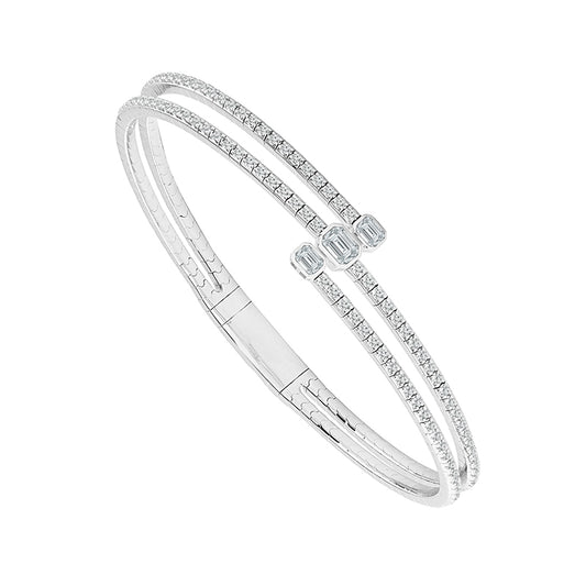 Diamond Bangle 1.10 ct tw 14k White Gold