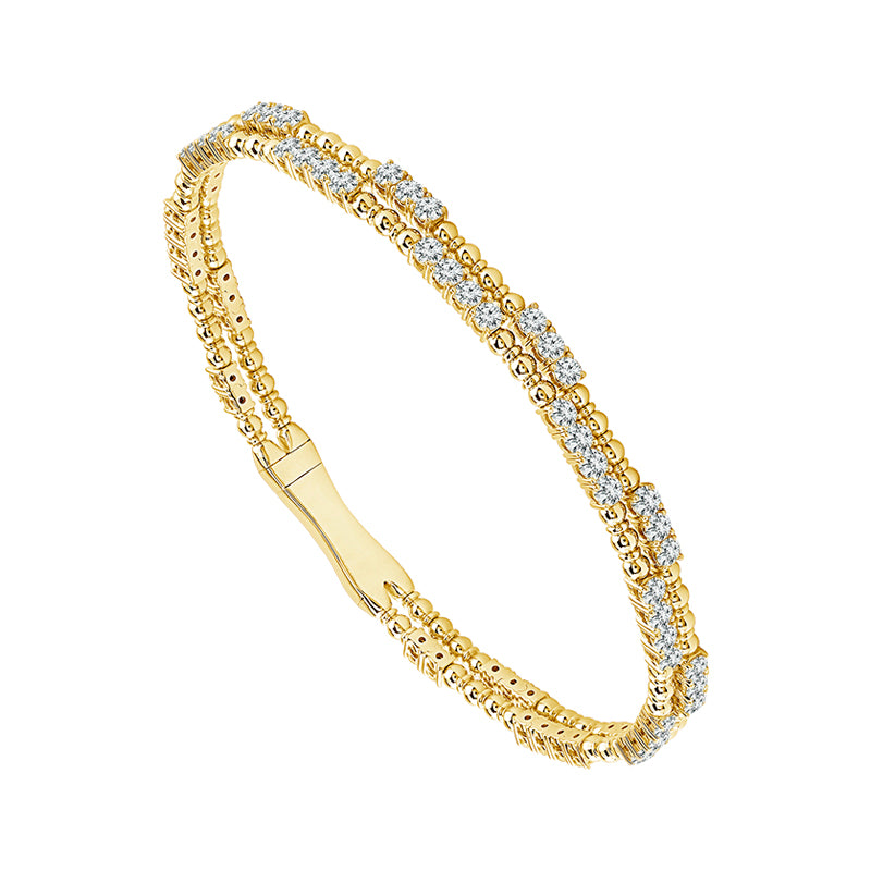 Diamond Bangle 2.75 ct tw 14k Yellow Gold