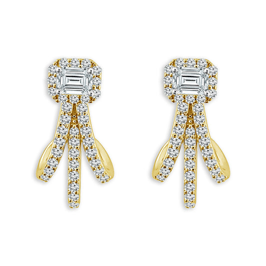 Diamond Fashion Earrings 1.40 ct tw 14k Yellow Gold