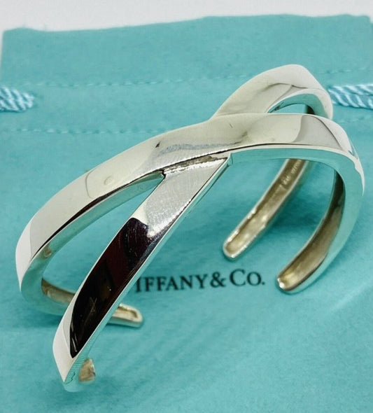 Tiffany Co Sterling Silver Cuff Bracelet 925 Paloma Picasso X Shape