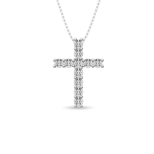 Diamond 1 Ct.Tw. Cross Pendant in 14K White Gold