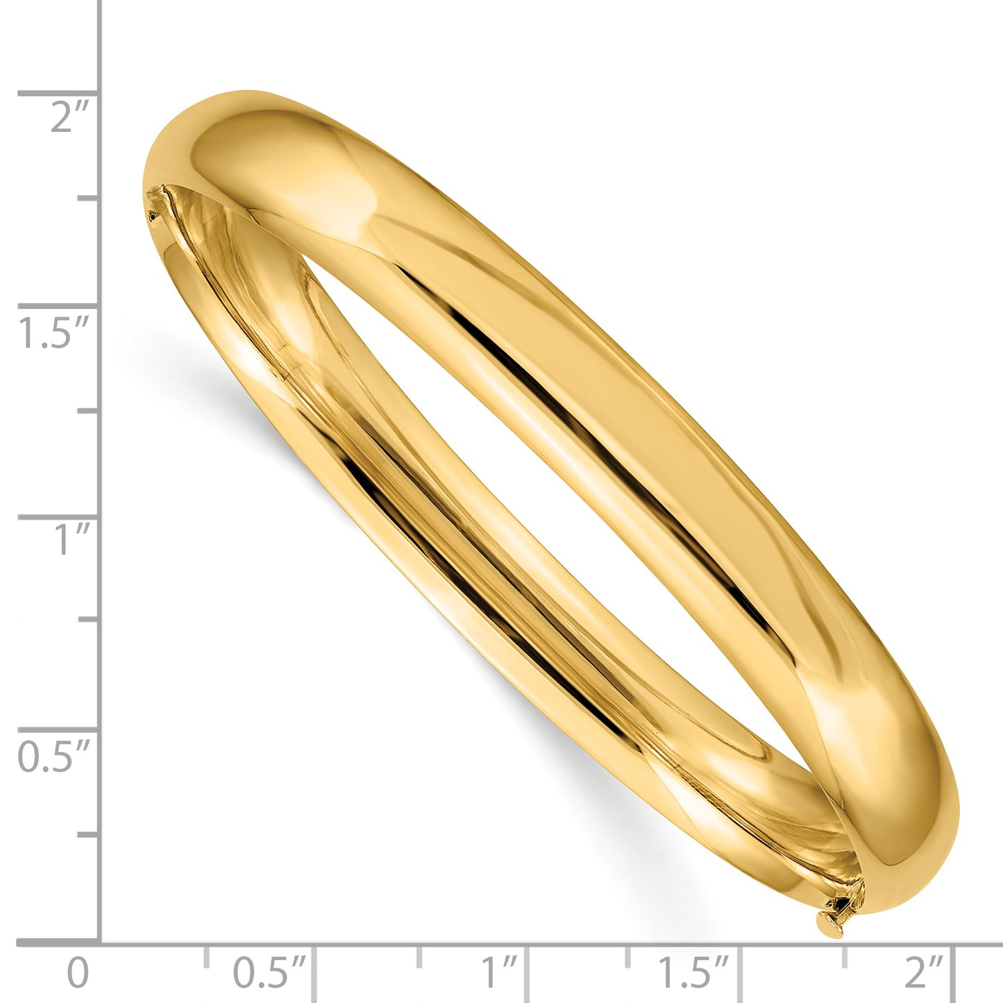 14k 5/16 Oversize High Polished Hinged Bangle Bracelet