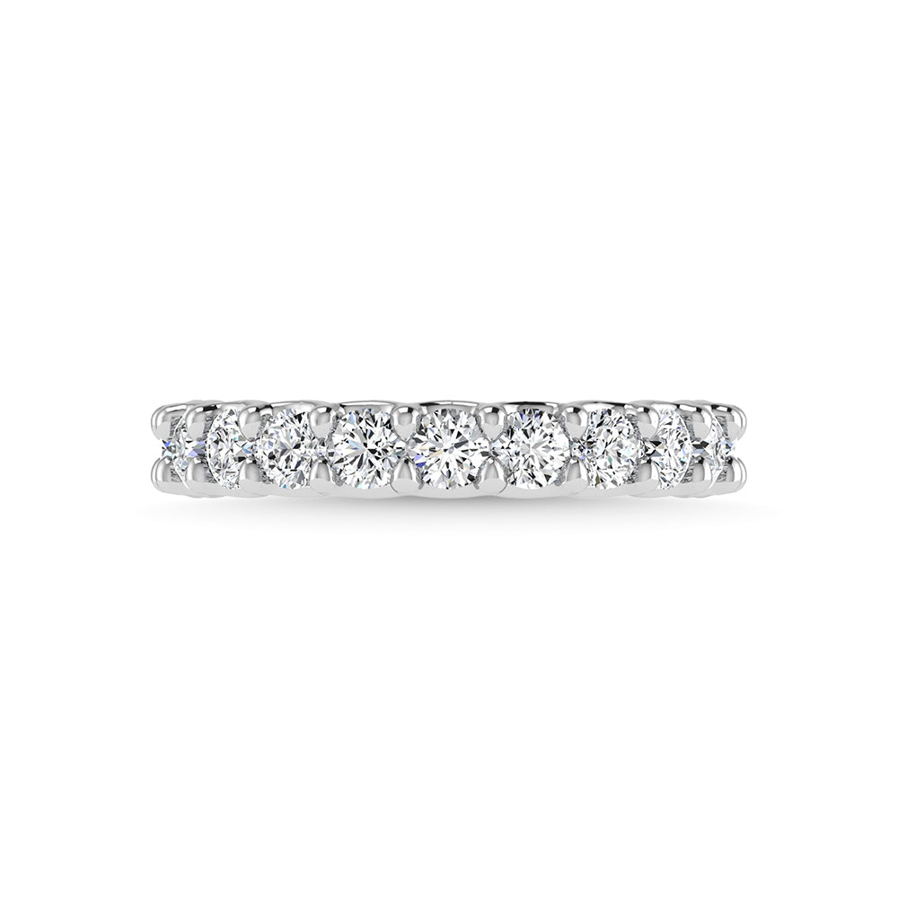 14K White Gold Diamond 1 Ct.Tw. Round Shape Half Way Band