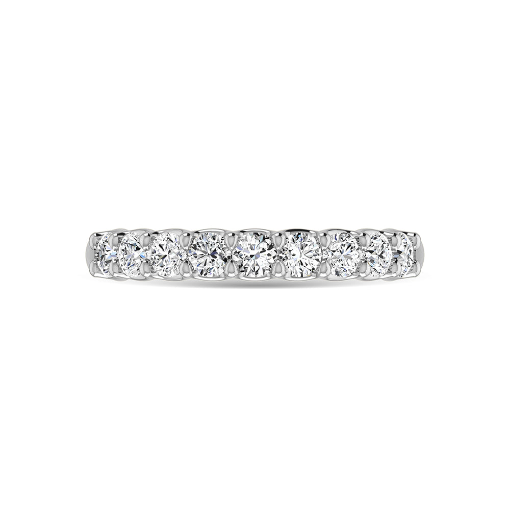 14K White Gold Diamond 1 3/4 Ct.Tw. Round Shape Half Way Band