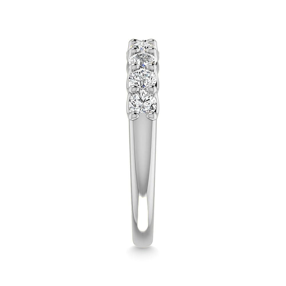 14K White Gold Diamond 1 3/4 Ct.Tw. Round Shape Half Way Band