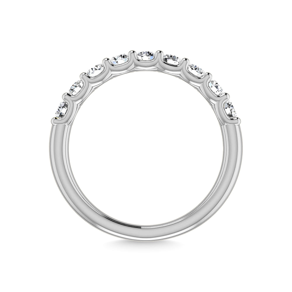 14K White Gold Diamond 1 3/4 Ct.Tw. Round Shape Half Way Band