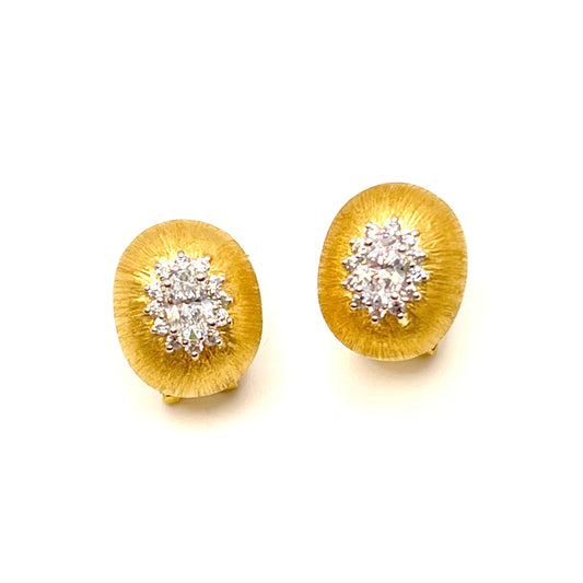 1ct Oval Halo Button Earrings