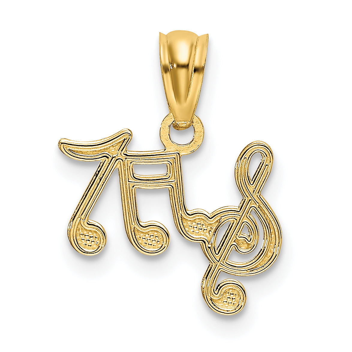 14k Polished Music Notes Pendant