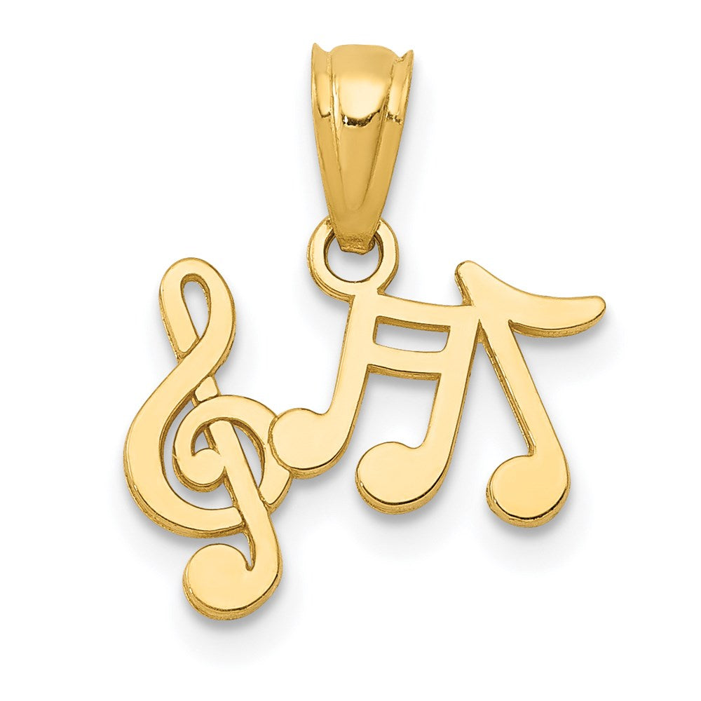 14k Polished Music Notes Pendant