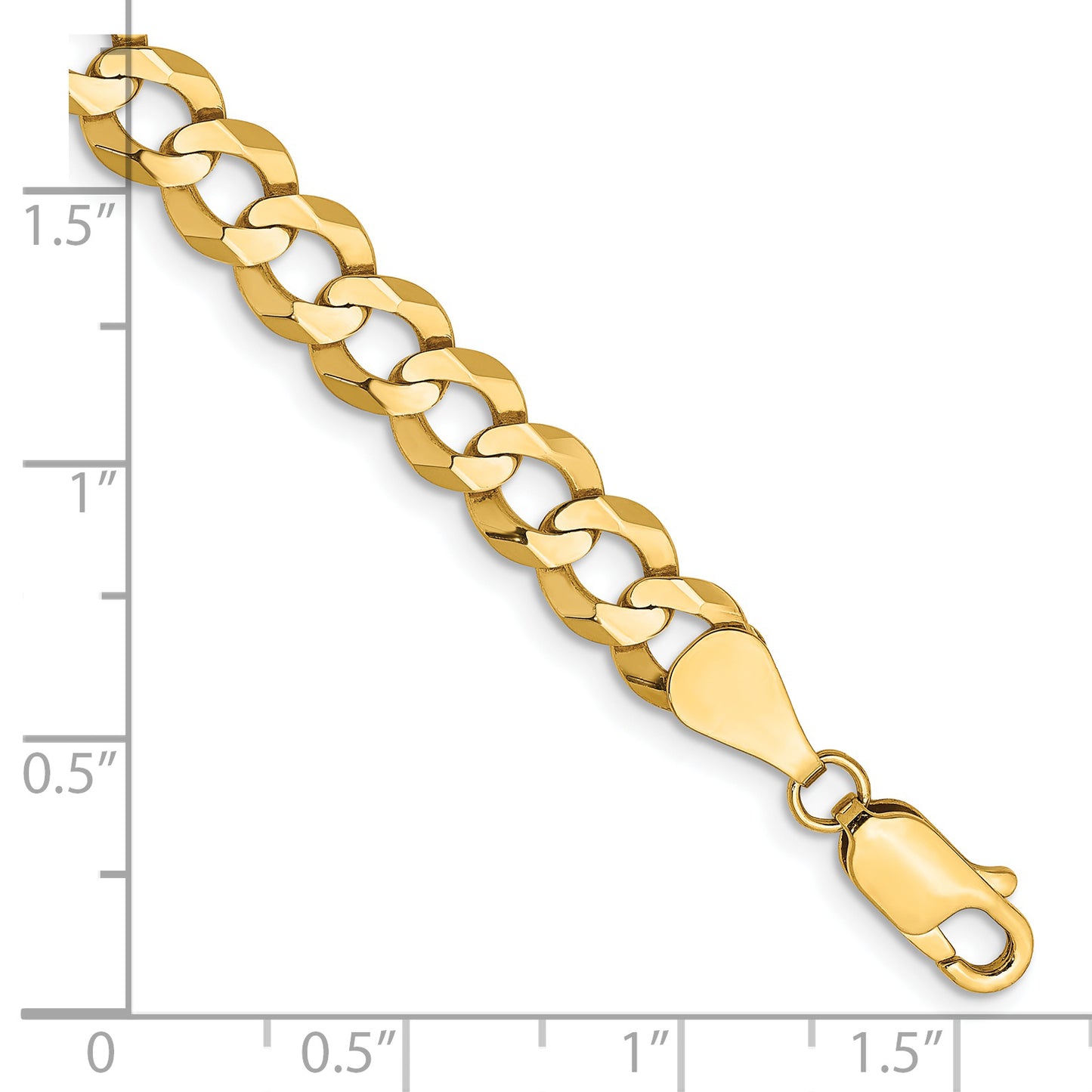 14k 7.2mm Lightweight Flat Cuban Chain