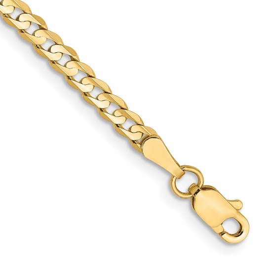 14k 3mm Open Concave Curb Chain