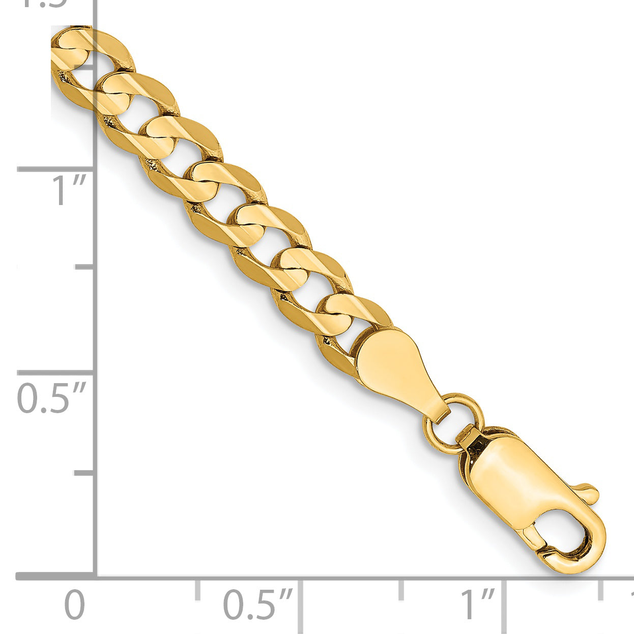 14k 4.5mm Open Concave Curb Chain