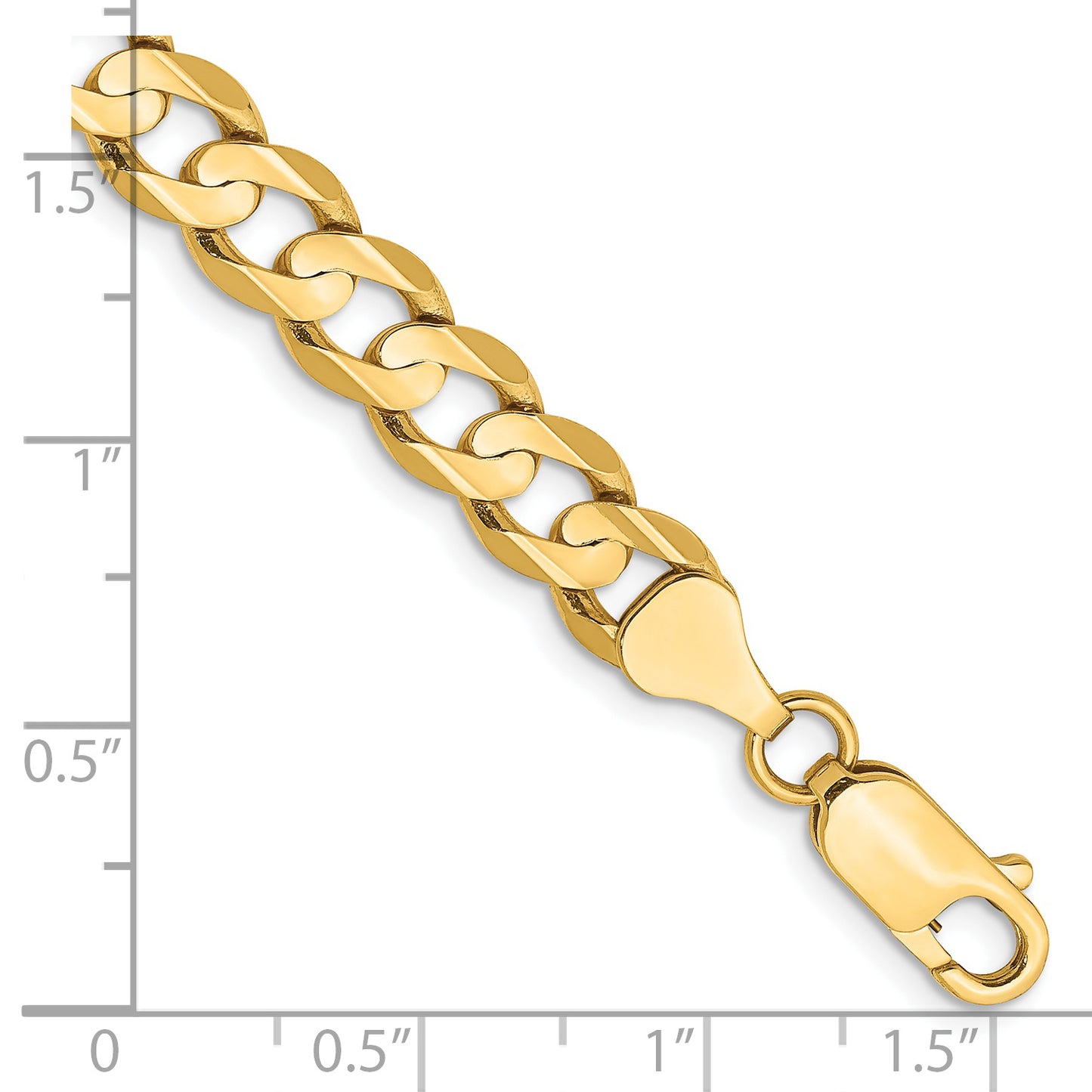 14k 6.75mm Open Concave Curb Chain