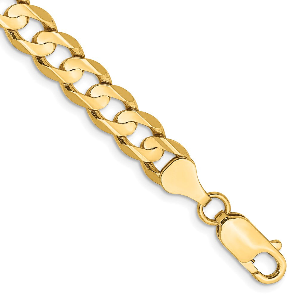 14k 6.75mm Open Concave Curb Chain