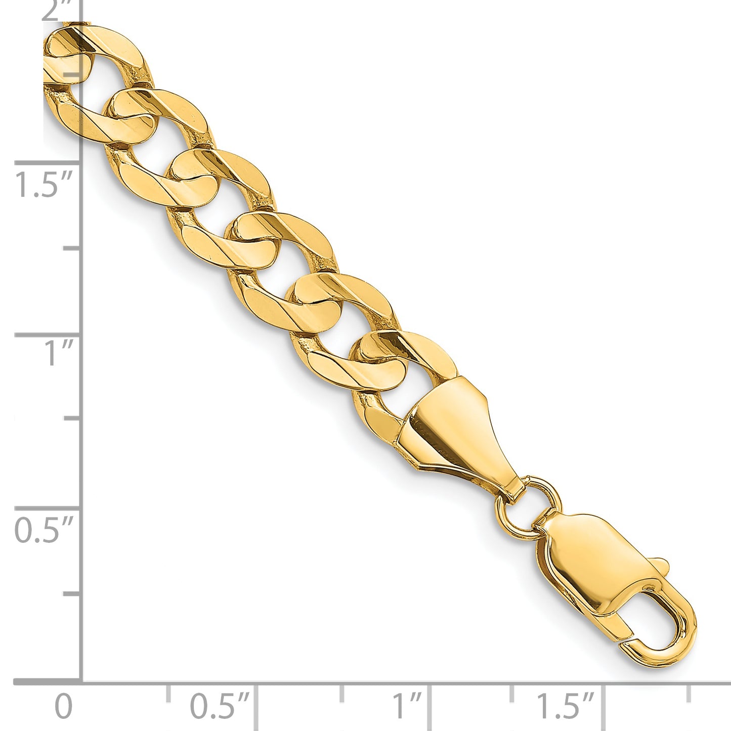 14k 8.5mm Open Concave Curb Chain