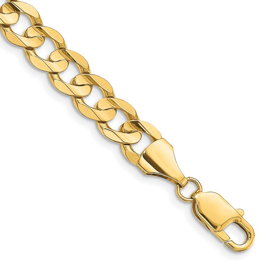 14k 8.5mm Open Concave Curb Chain