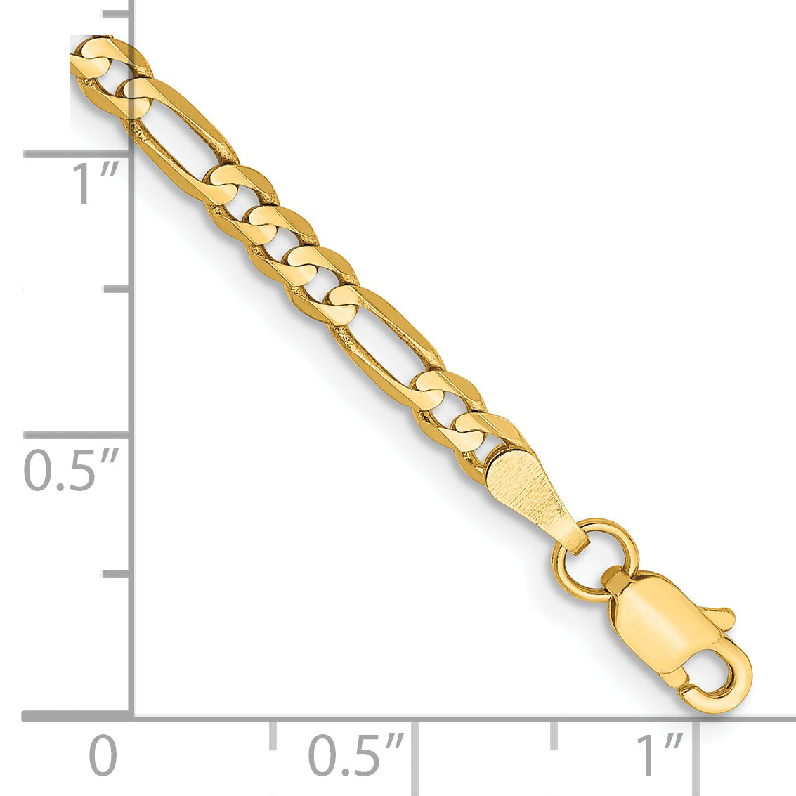 14k 3mm Concave Open Figaro Chain