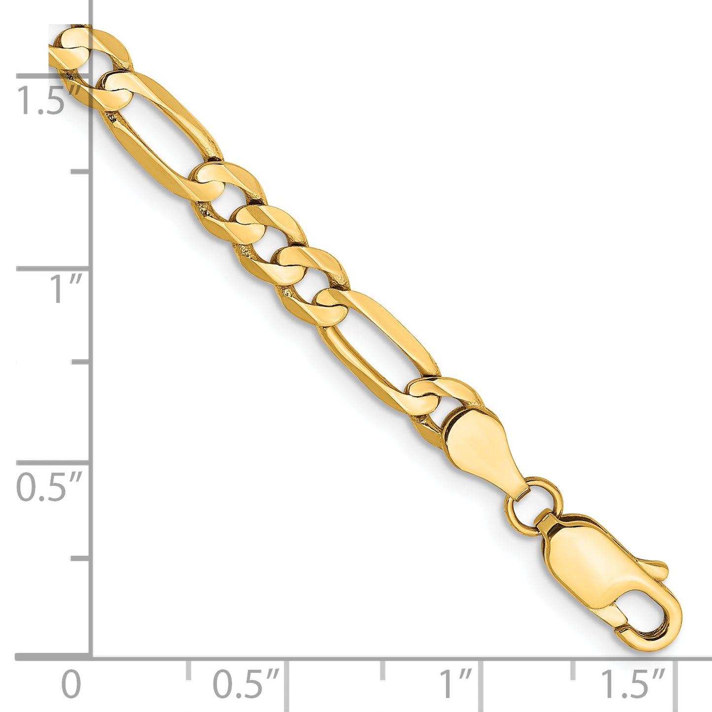 14k 4.5mm Concave Open Figaro Chain