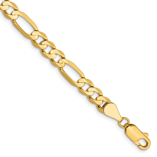 14k 5.5mm Concave Open Figaro Chain