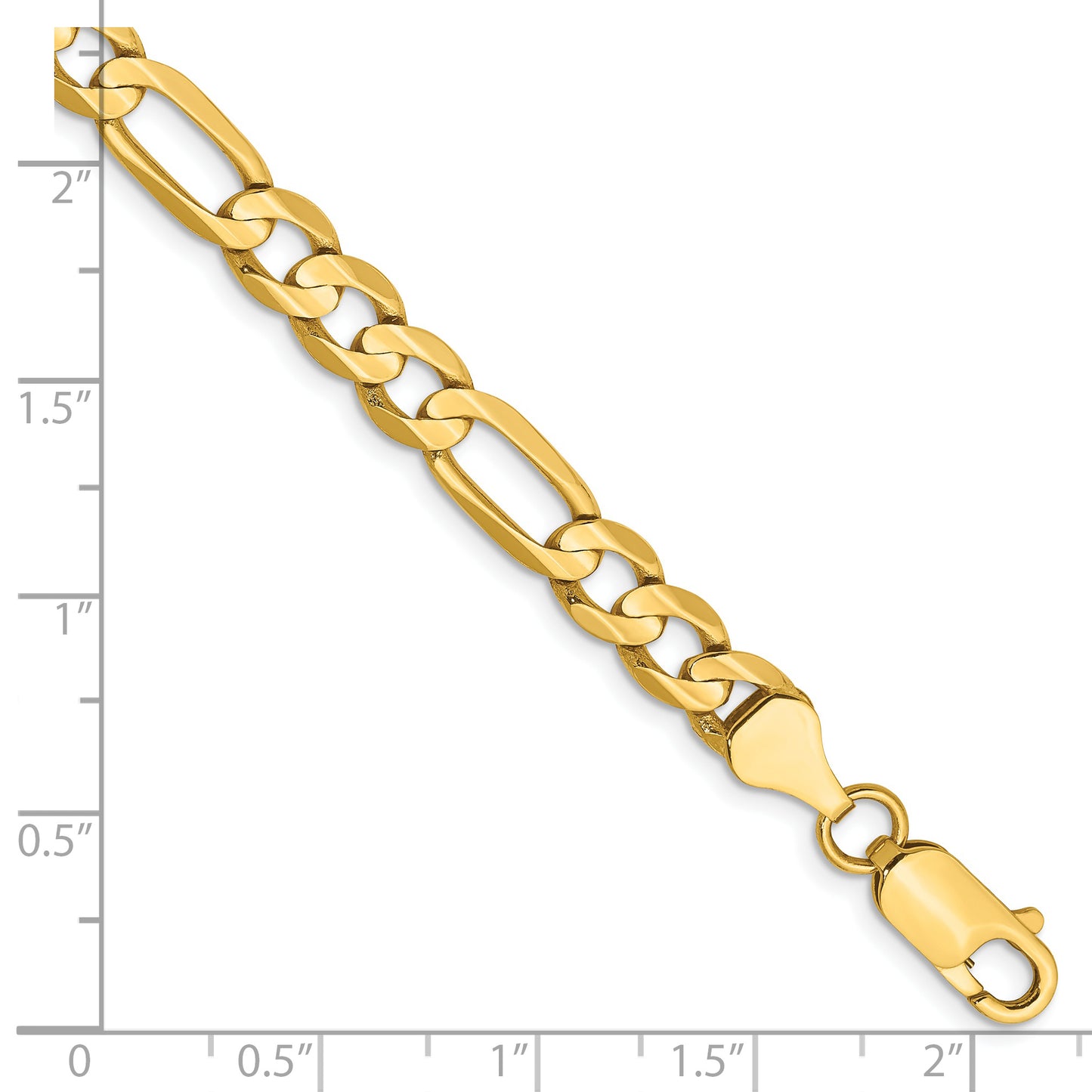 14k 6mm Concave Open Figaro Chain