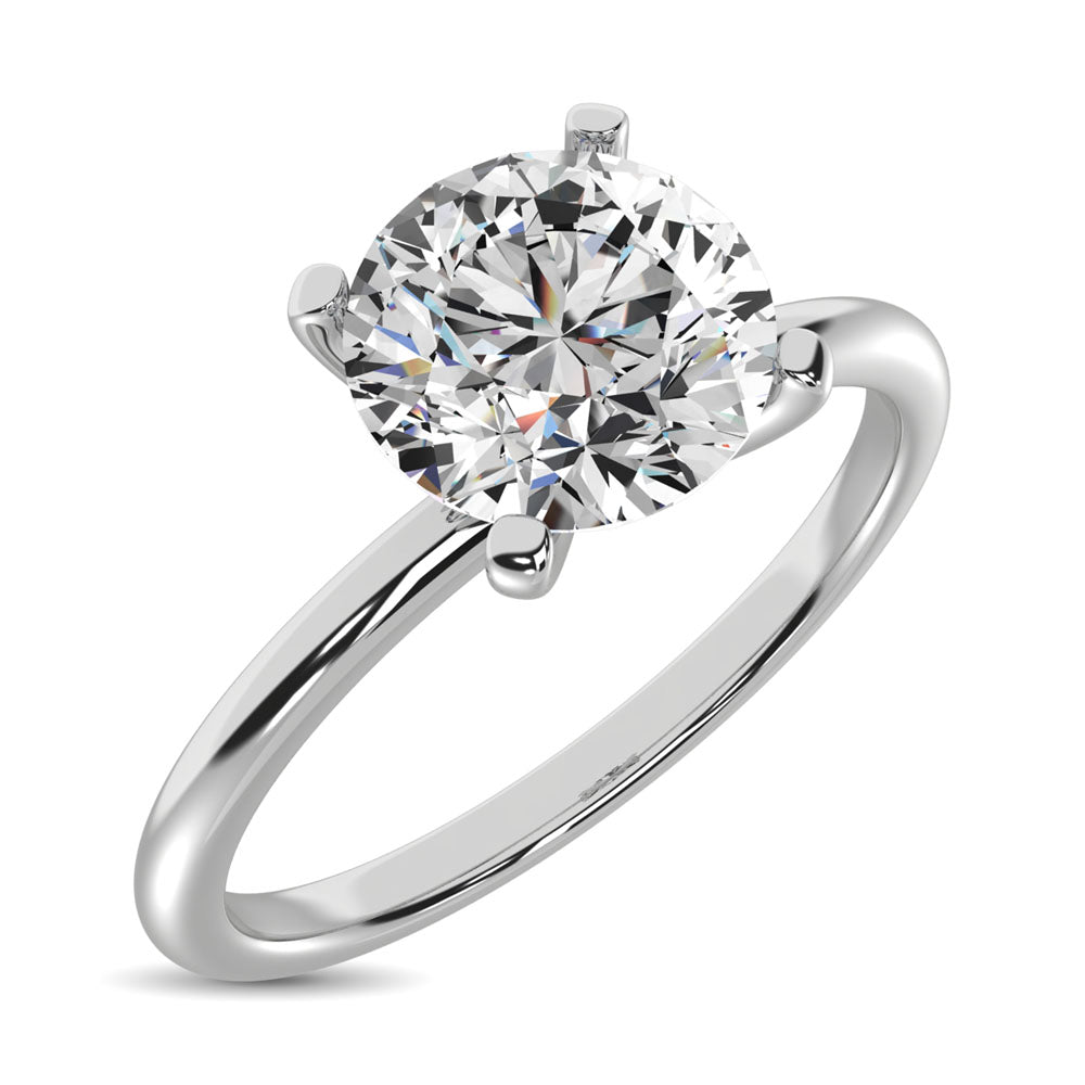 14K White Gold Lab Grown Diamond 3 Ct.Tw. Solitaire Ring