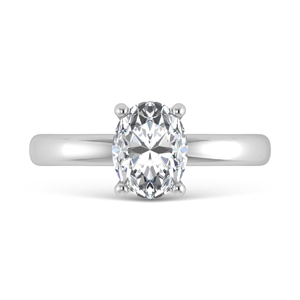 14K White Gold Lab Grown Diamond 1 Ct.Tw. Oval Shape Solitaire Ring