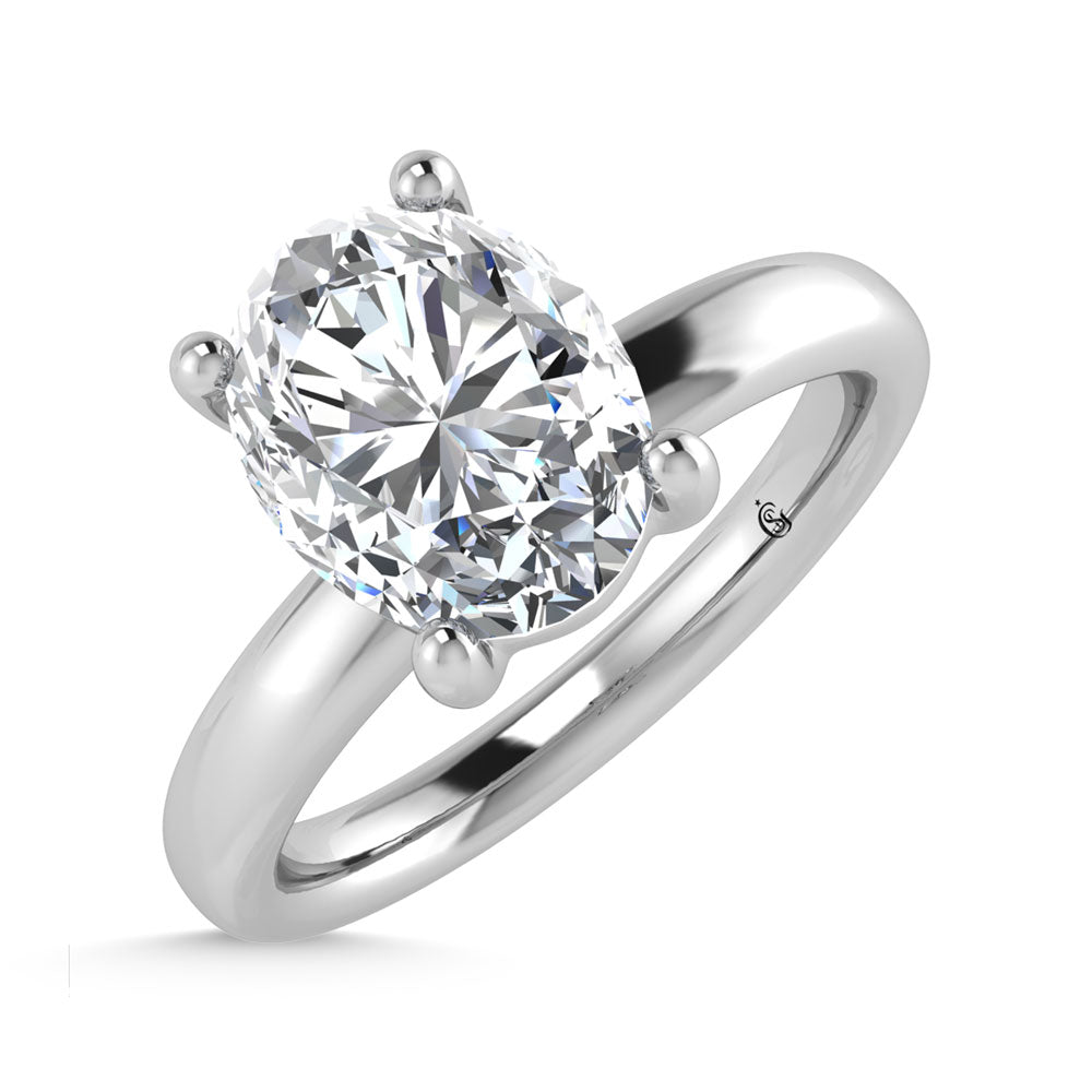 14K White Gold Lab Grown Diamond 1 Ct.Tw. Oval Shape Solitaire Ring